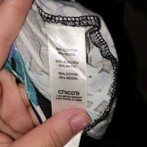 Chico's Tops - CHICOS Scoop 3/4 sleeve flower stripes NEW 3 Chico's Tops - CHICOS Scoop 3/4 sleeve flower stripes NEW 3
